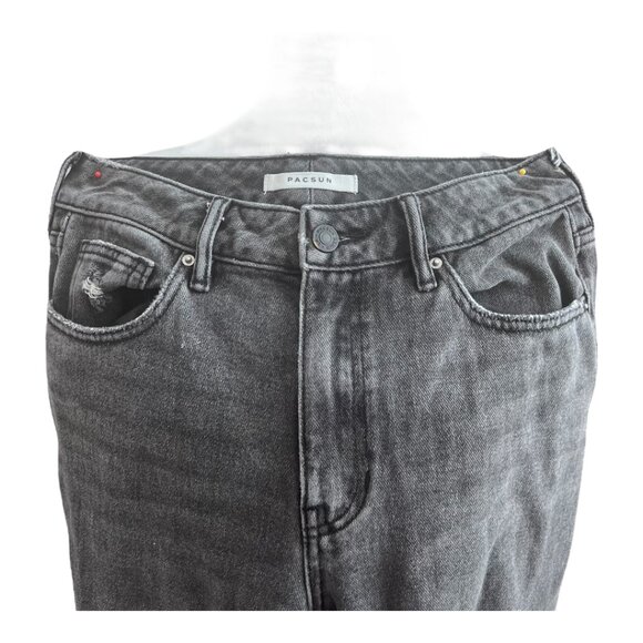 PacSun Black Ripped Mom Jean Size 26x29 - Picture 4 of 9